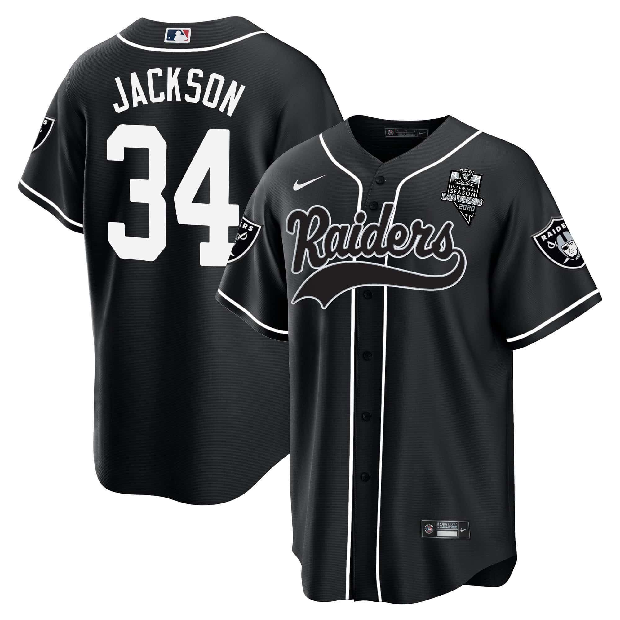 Men Oakland Raiders #34 Jackson Black 2024 Nike Vapor Baseball NFL Jersey